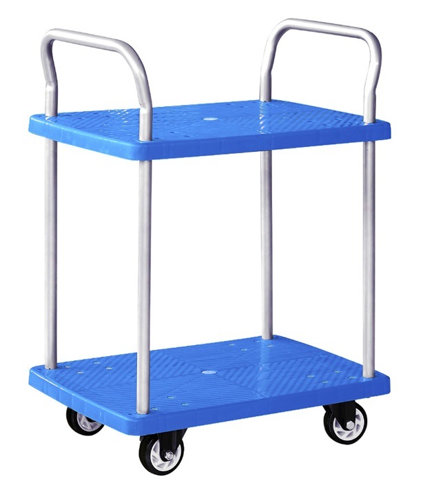 300kg Double Layers Plastic Hand Truck with Rail