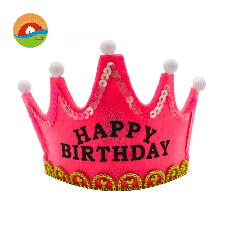 Mixed Color Non-Woven Glowing King LED Birthday Party Hat