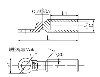 Bimetallic Cable Lug Socket Terminal