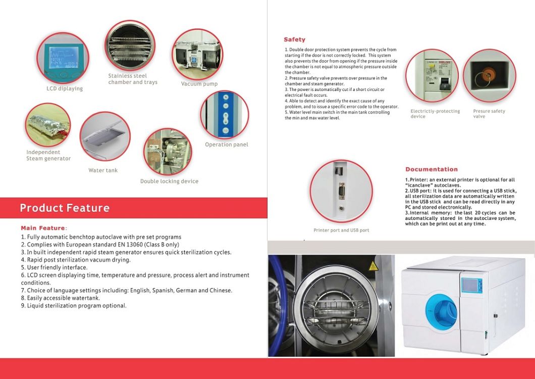 23L Tabletop Autoclave Dental Sterilizer (Class B Laboratory Autoclave Sterilizers) Ste-23-C