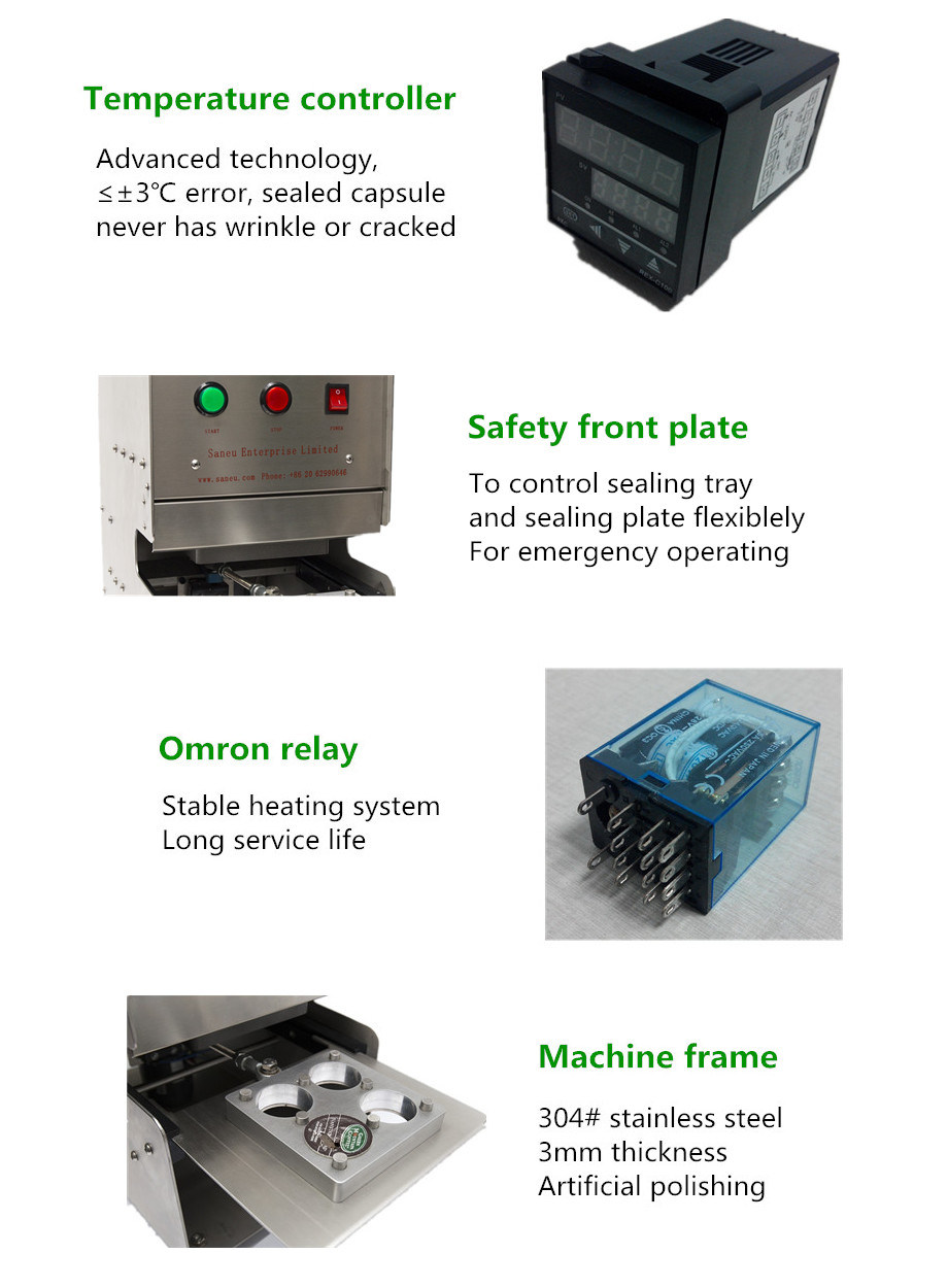 Coffee Capsule Maker Machine with Interchangeable Sealing Tray