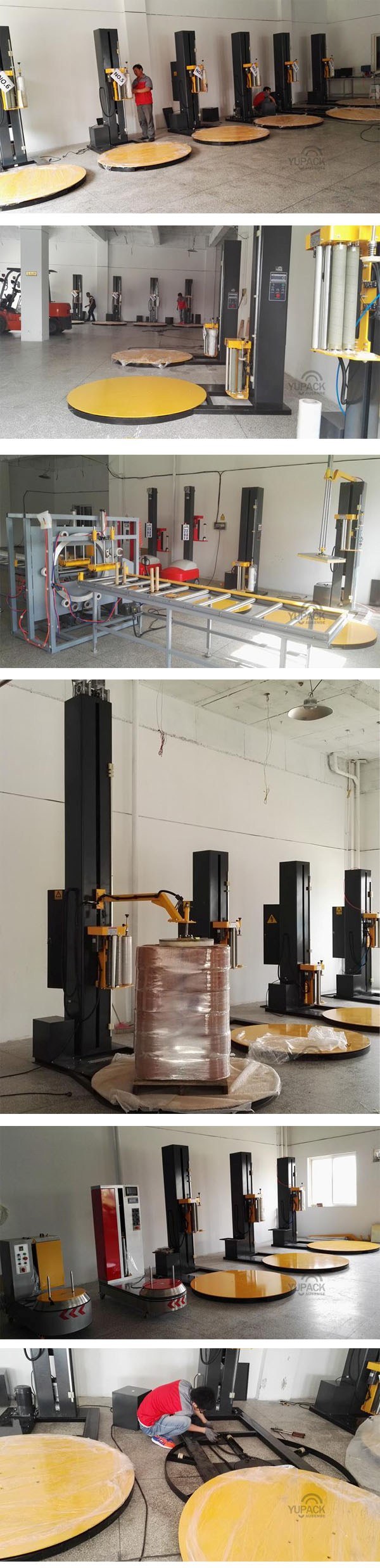 Full-Automatic Pallet Stretch Wrap Online PLC Programe Wrapping Machine