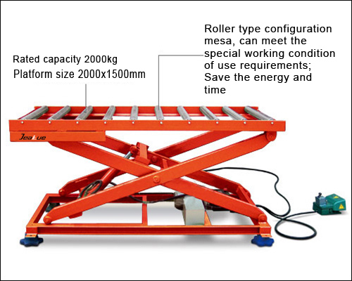 2017 Hot Sale Jeakue Immovable Electric Lift Table with Roller