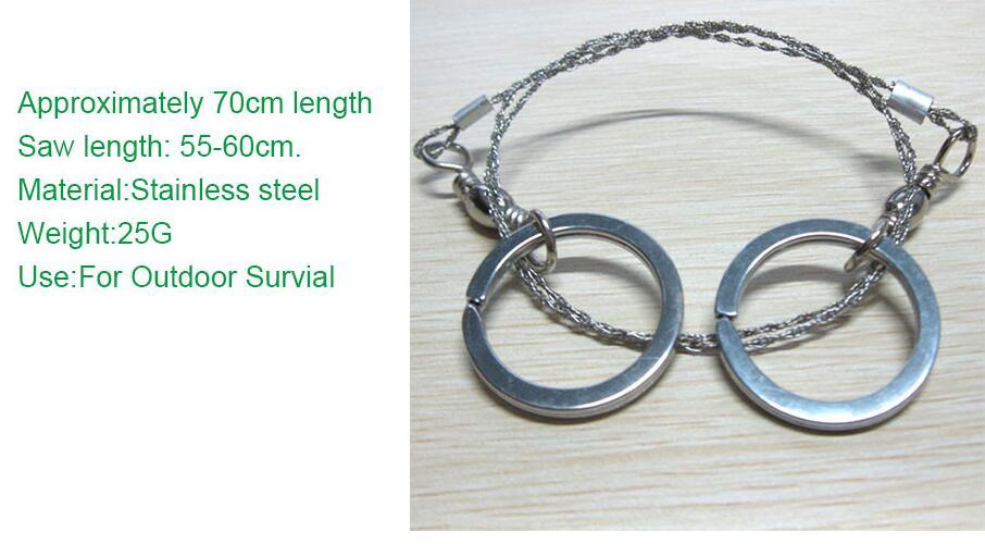 Stainless Steel Wire Saw Outdoor Practical Camping Emergency Survival Gear Tools
