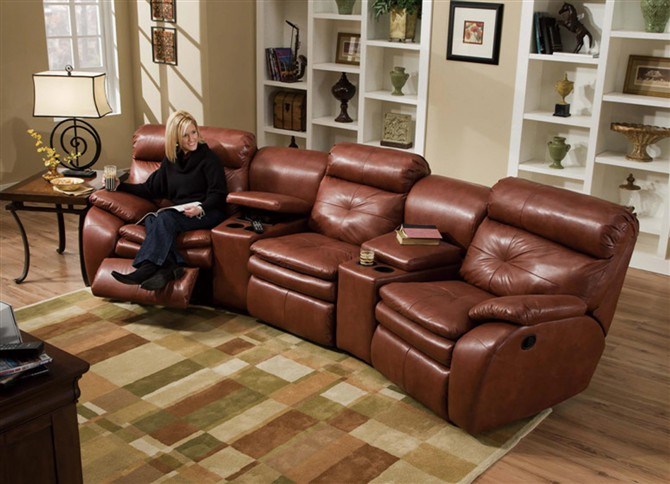 Leather Recliner Sofa with Cup Holder (YA-602)