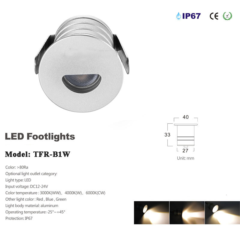 1W IP67 DC24V Outdoor Mini LED Spotlight
