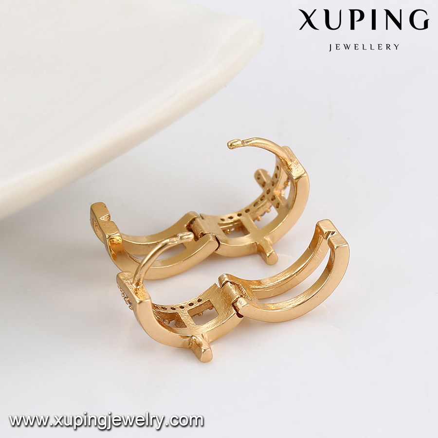 Imitation Fashion 18K Gold Color Diamond Hoop Earring Jewelry