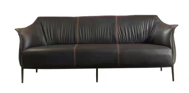 Fashion Design of Black Reception Sofa with Black Metal Feet