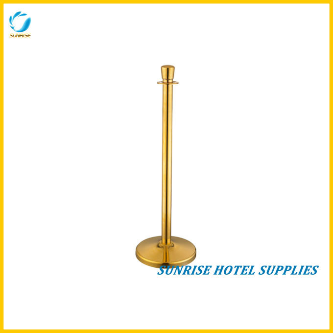 Hotel Lobby Crowd Separation Queue Pole with Gold Finish