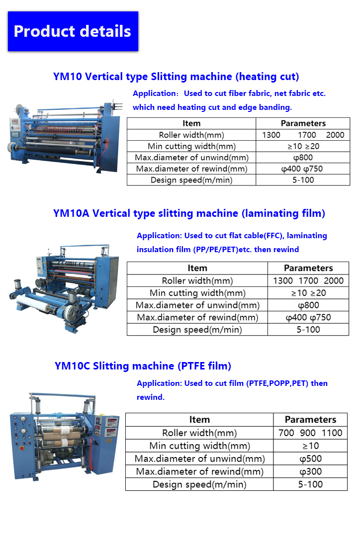 Ym10 Vertical Type Slitting Machine with Heating Cut