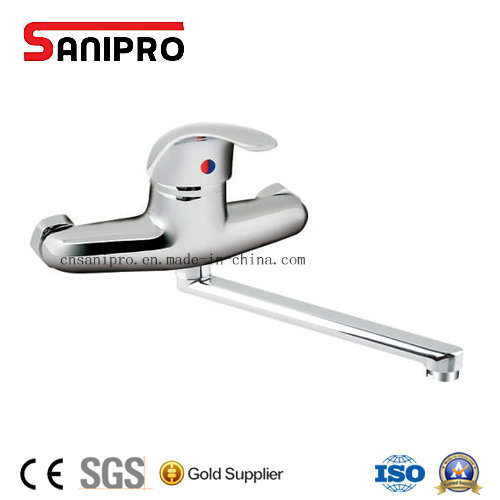 Sanipro Modern Design Kitchen Faucet with Long Outlet Single Handle