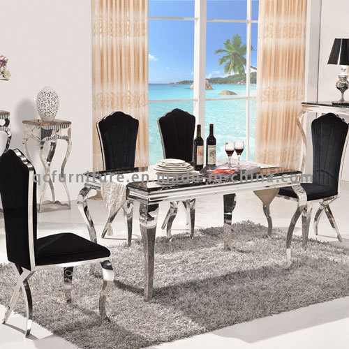 Hot Selling Stainless Steel Marble Dining Table for Living Room Furniture