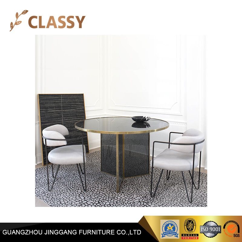 Round Shape Tempered Glass Restaurant Hotel Dining Table