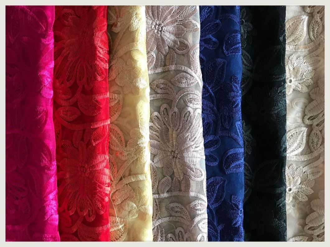 Nylon Tulle Embroidery Lace Mesh Embroideried Lace Fabric