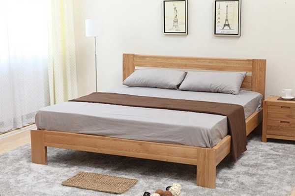 Nice Style Oak Wood Double Bed for Adult and Children (M-X1089)