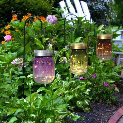 Best Selling Painted Glass Outdoor Hanging Decorative Solar Camping Light
