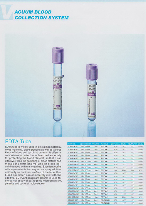 Vacuum Blood Collection Tube - EDTA Tube