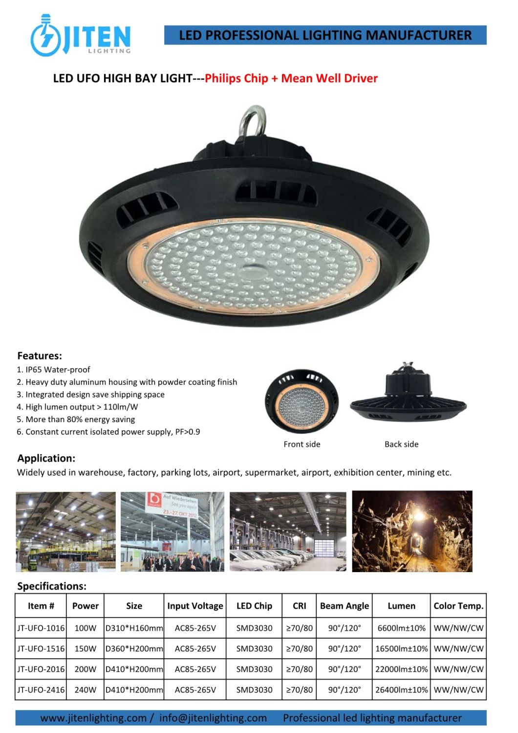 IP65 New Design 150W Warehouse Industrial LED High Bay Light