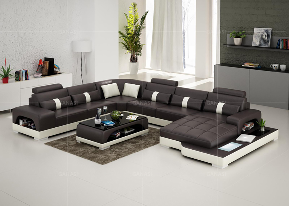 House LED Living Room Furniture Sectional Corner Sofa