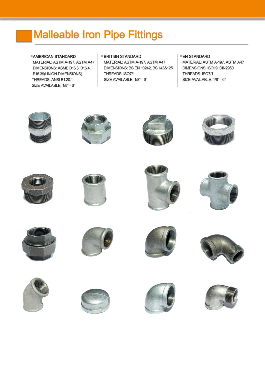 Galvanized Beaded Couplings Malleable Iron Pipe Fittings