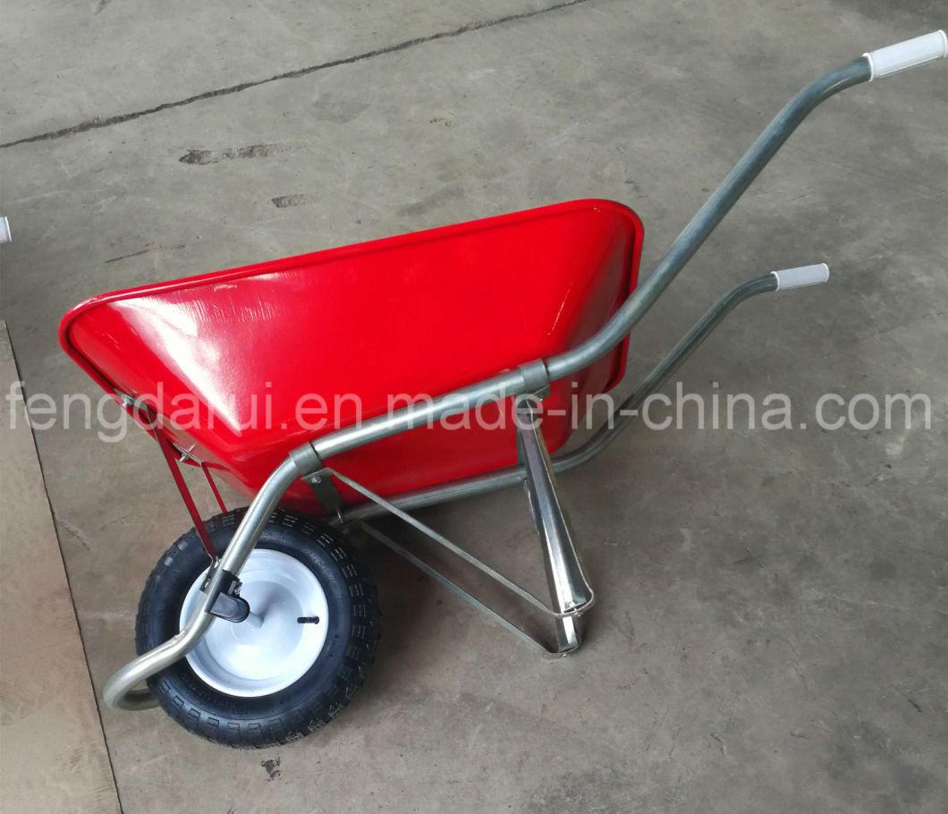 Red Color Steel Tray and Frame Wheel Barrow Wb5212