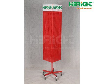 Grocery Store Metal Wire Display Spinning Racks with Grid Hooks