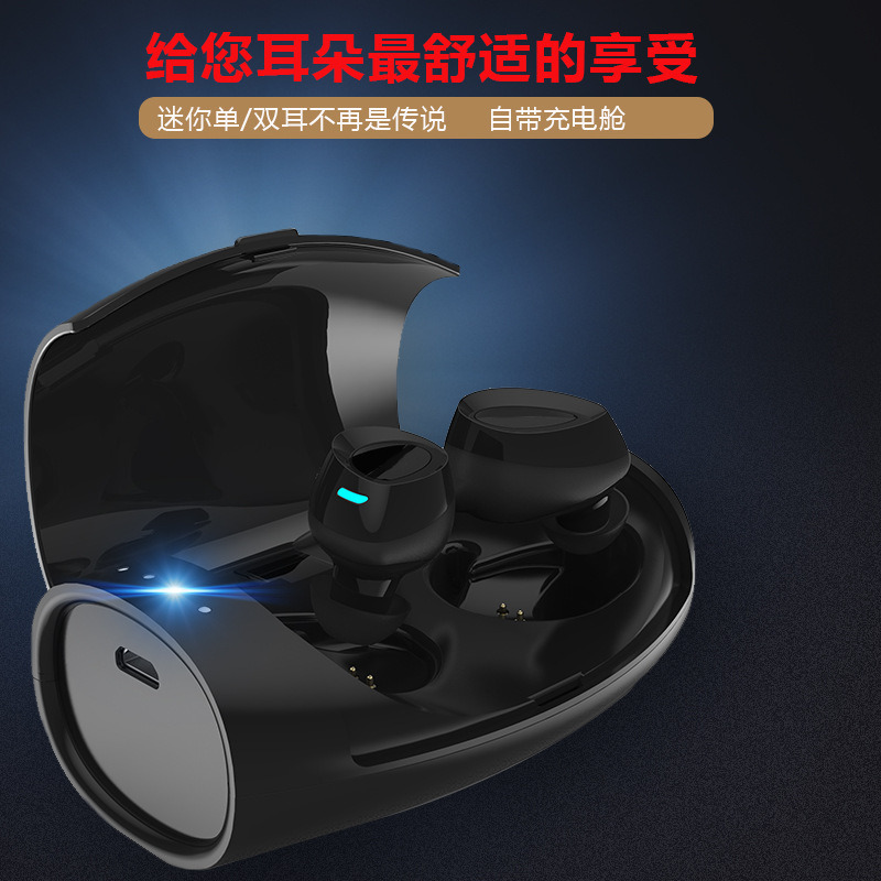 True Wireless Earbuds Comfortable Fit Bluetooth Headphone Premium Music Stereo Mini Earphone with Charging Case Noise Cancelling Mic Headset Not Fall off