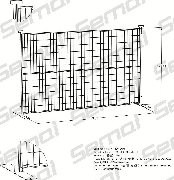High Quality PVC Coated Canada Temporary Fence
