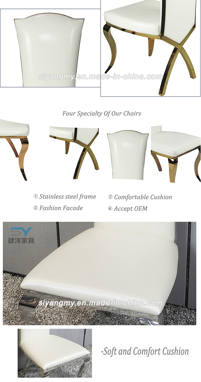 Stainless Steel Furniture Hotel Wedding Leather Dining Chair