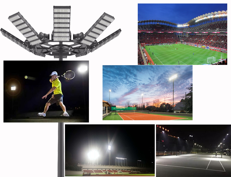 140lm/W IP66 Outdoor Stadium Sport Field Court 300W/400W/500W/600W/700W/800W/1000W/1200W L LED High Mast Floodlight