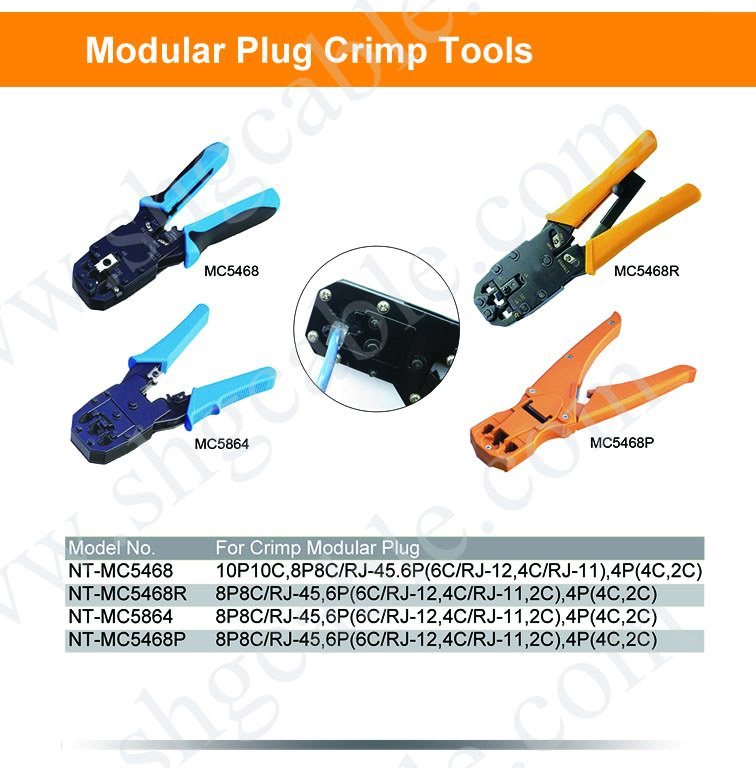 RJ45 Rj11 Network Cable Modular Plug Crimping Tool (NT-MC368AR)