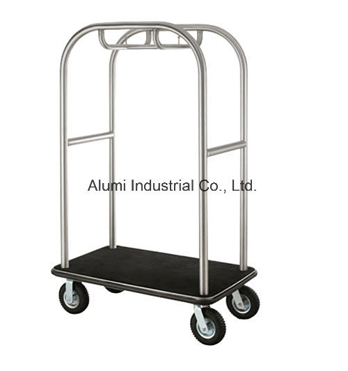 Hotel Stainless Steel Luggage Cart Chrome Finished Hotel Amenities