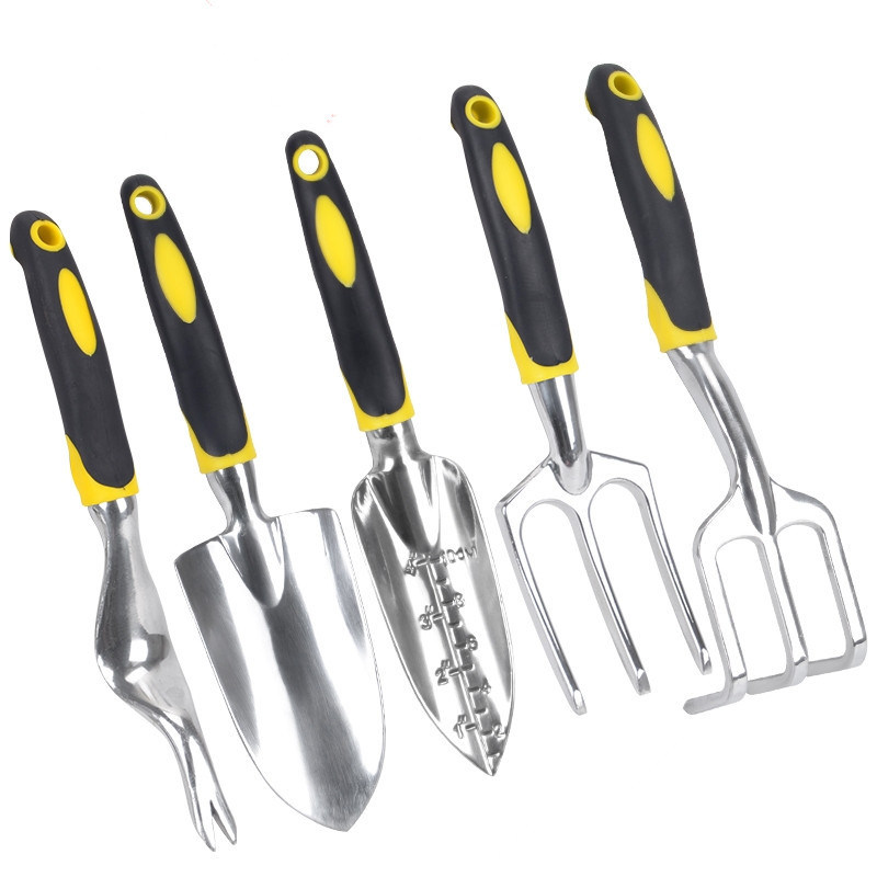 Garden Tool Set 5-Piece Garden Tool Kit with Heavy Duty Cast-Aluminum Heads Ergonomic Handles Garden Tool Set 5 Piece Garden Kit with Heavy Duty Esg10149