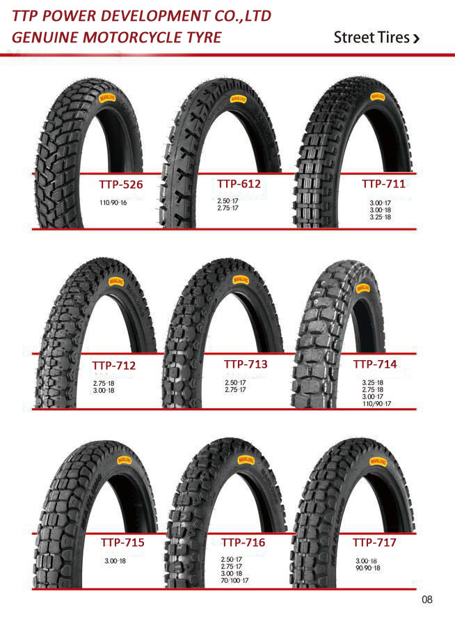 Motorcycle Parts, Natural Rubber Motorcycle ATV Scooter Tyre (2.25-17, 2.25-17, 2.50-14)