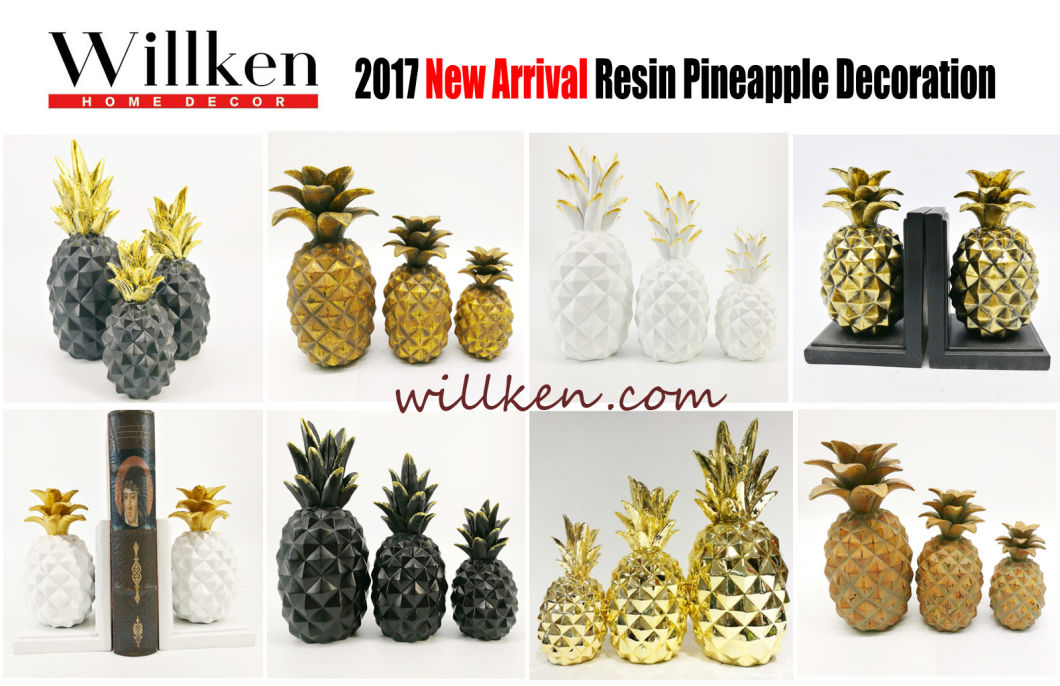 Faux Finish Resin Black Pineapple for Desktop Decoration Craft