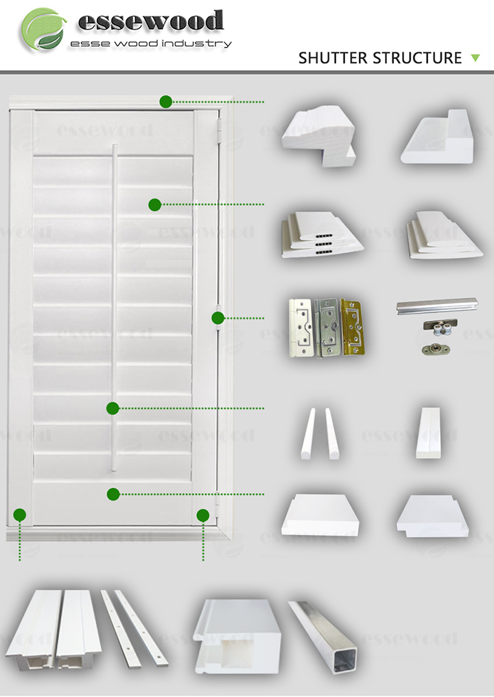 Exterior/Interior Operable Louver Composite PVC Plantation Shutters Irregular Shape Triangle Shutter