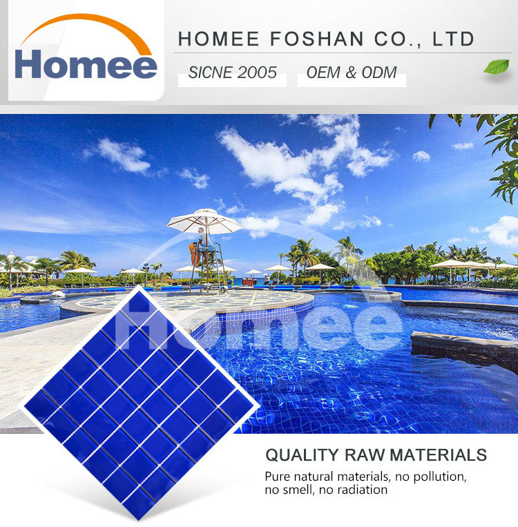 Foshan Non-Slip Mixed Blue Mosaic Glass Mosaic Manufacturers Pool Tile