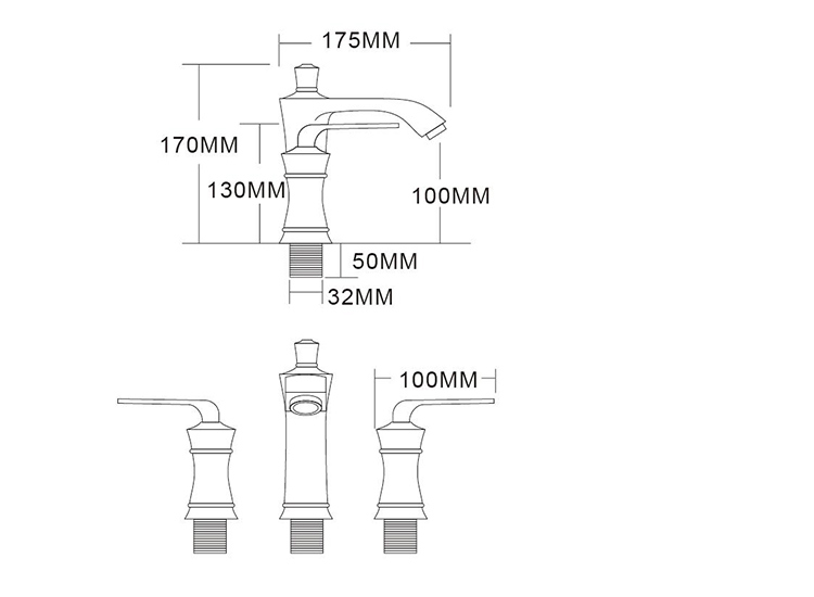 Luansen Bathroom Faucet Wall Mount Gold