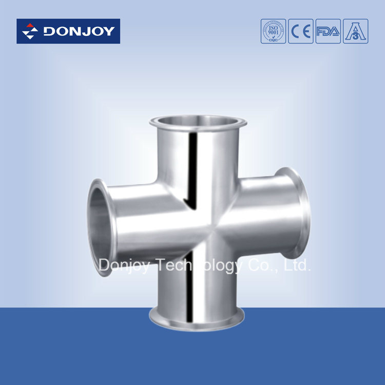 Stainless Steel Sanitary Pipe Fitting Clamped Equal Cross