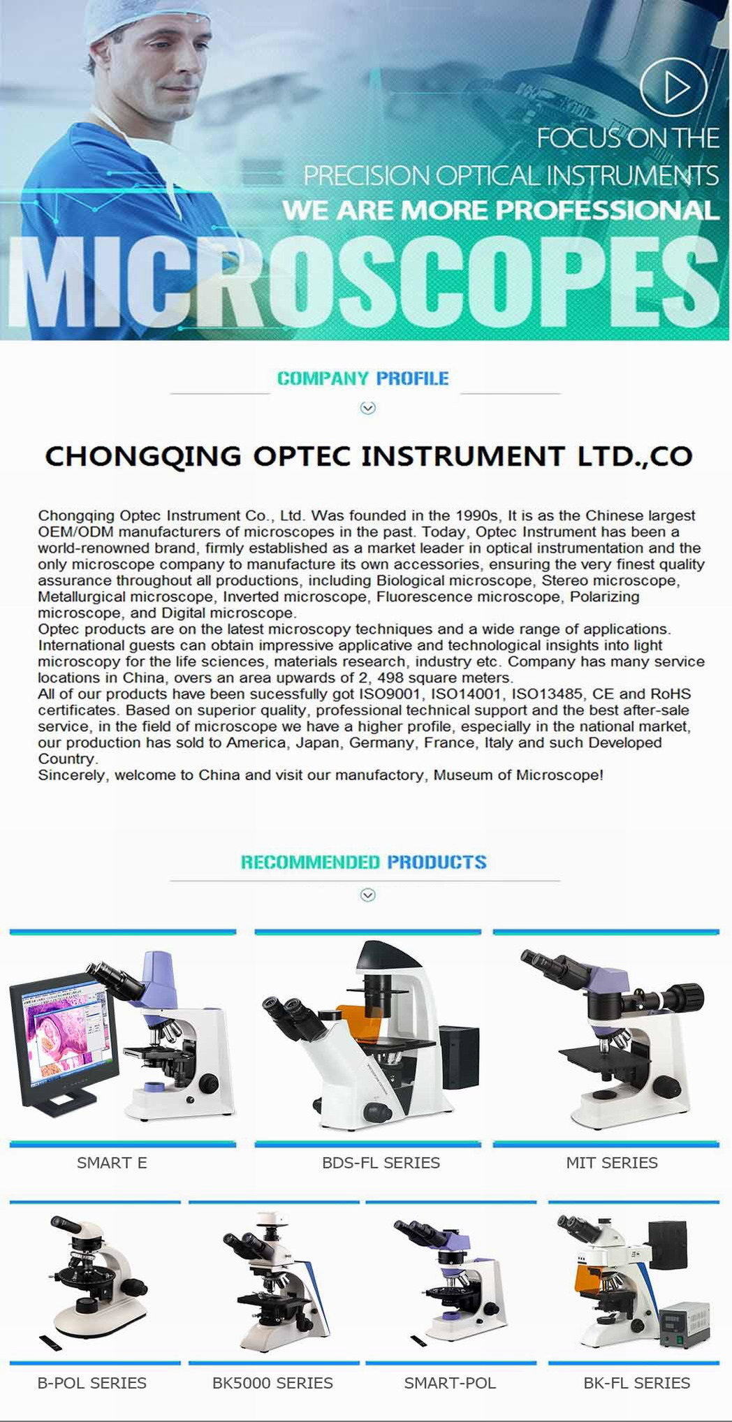 High Quality Durable Medical Microscope for Laboratory Using