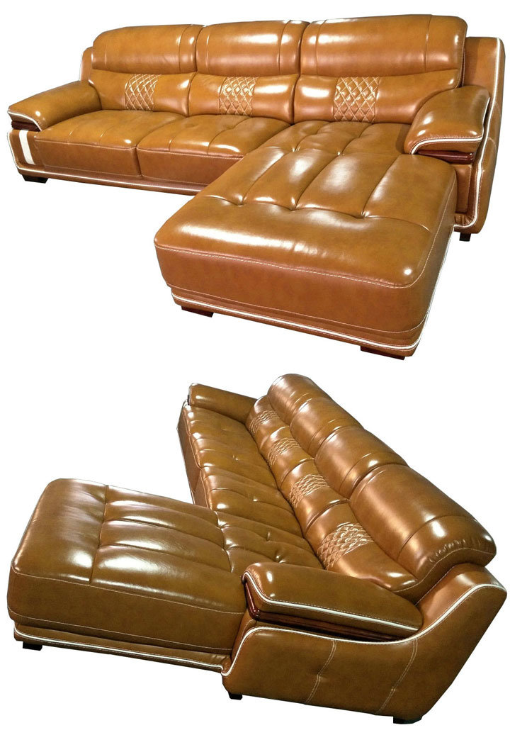 Best Quality L Shape Hotel Lobby Furniture Leather Sofa (A15-2)