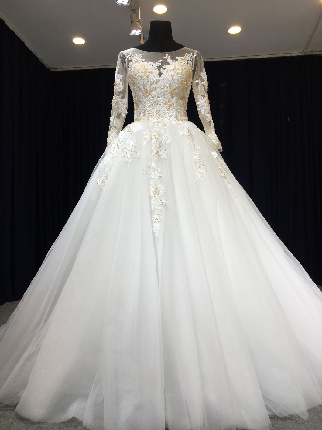 Aoliweiya Newest Designer Long Sleeve Wedding Dress