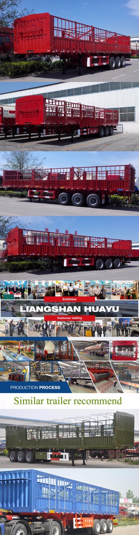 3 Axle 50t Storehouse Animal Transport Semitrailer China Factory