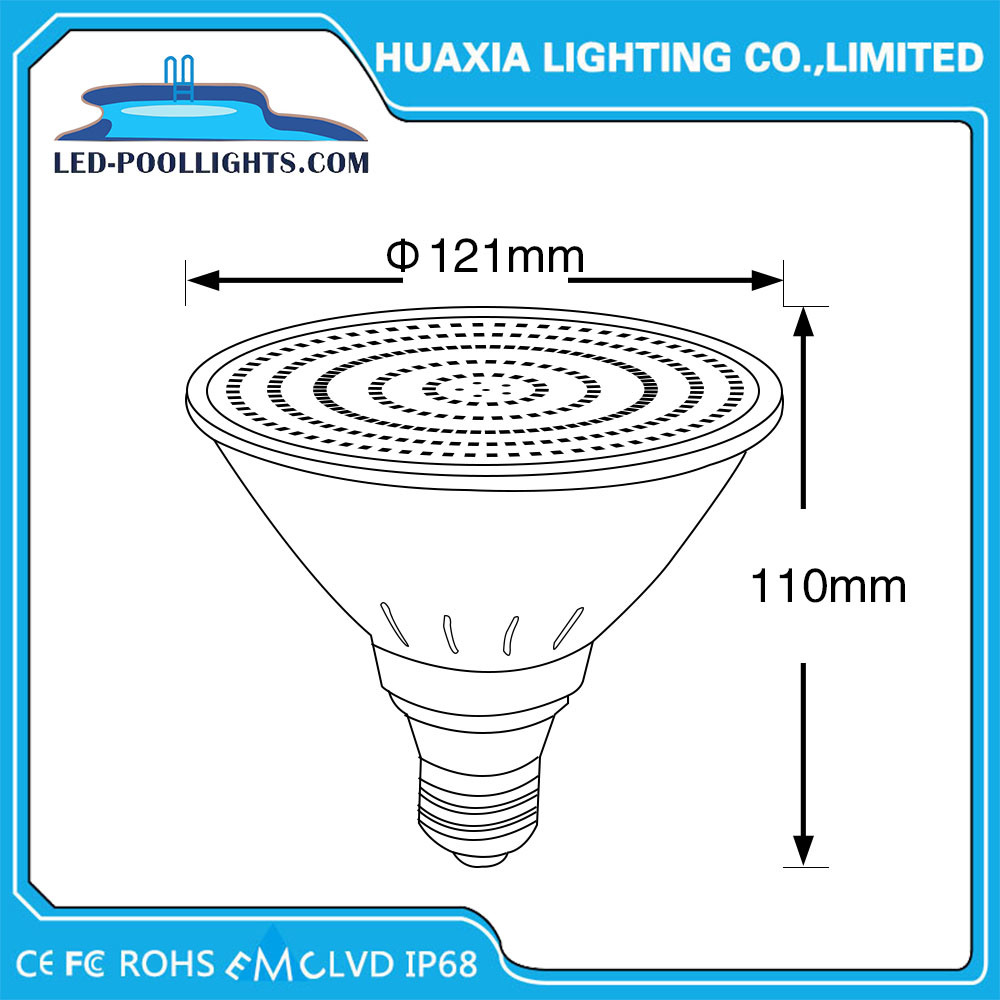 RGB 220V IP68 E27 PAR38 LED Swimming Pool Underwater Light