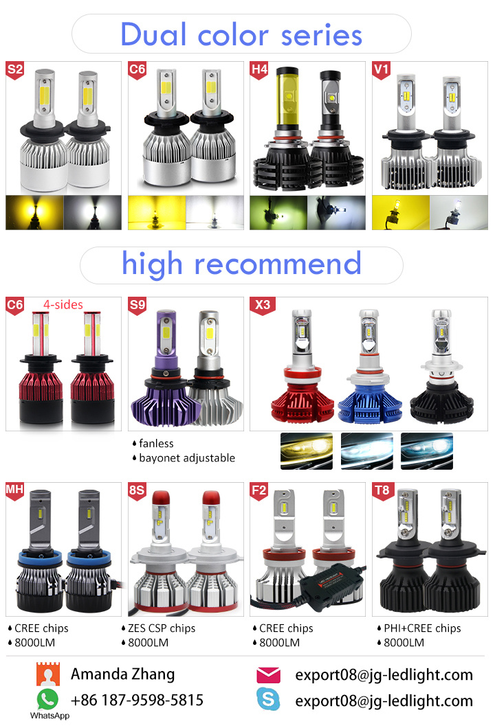 China Factory Price H4 H11 9004 9005 9006 F2 LED Bulb Headlight