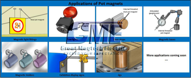 N42 Pot Dia 6 0 X15 mm M8 Countersunk NdFeB Permanent Magnet