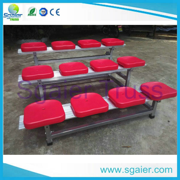 Outdoor Freestandinig Aluminum Bleachers / Aluminum Bench with Plastic Seats