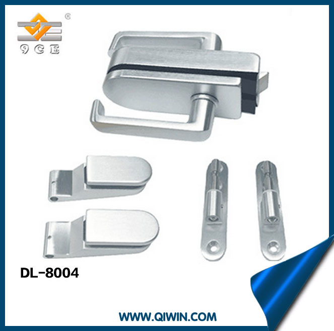 Aluminum Single Glass Door Lock and Hinge