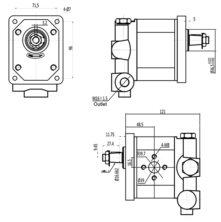 Constant Flow Pump X527 with Valve for Ford Tractor