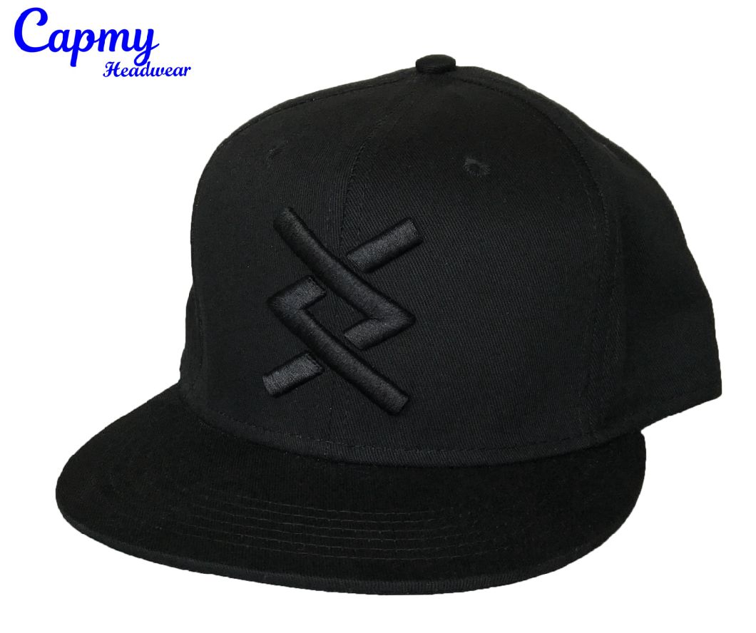 Adult Size Baseball Cap with Black 3D Embroidery Logo Cap